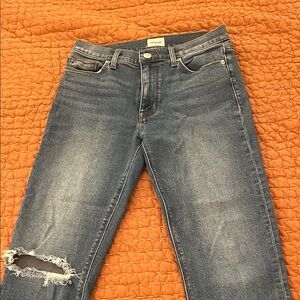 Hudson Jeans Women's Straight Leg Distressed Blue Jeans